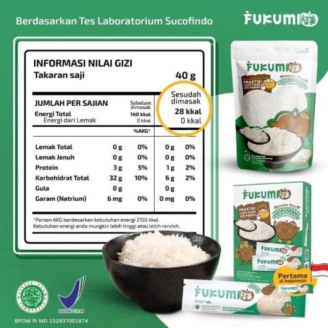 

(Expert) Fukumi Beras Porang Konjac Rice Beras Shirataki Box 7 Sachet @40gr