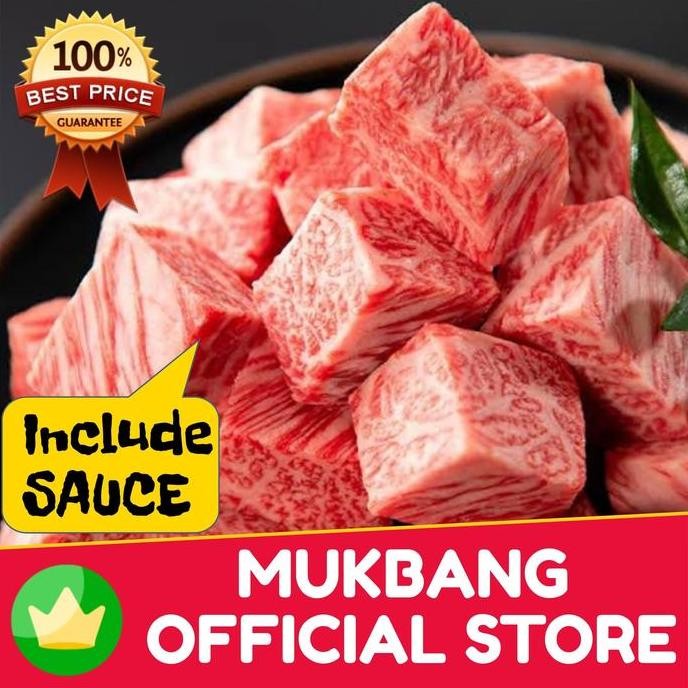 

JH8 PROMO 500gr+Saos AUS WAGYU CUBE,bkn KWlokal,PREMIUM GRADE SAIKORO BEEF