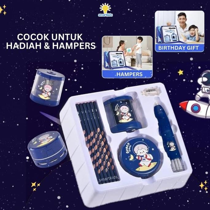 

[geniustore] Stationary Elektrik Otomatis Set Alat Tulis Electric Rautan Penghapus Vacuum Pembersih Debu Pensil Stationery Aesthetic Set / Gift Hadiah Hampers Anak Ulang Tahun Goodie Bag Perlengkapan Belajar Sekolah Edukasi