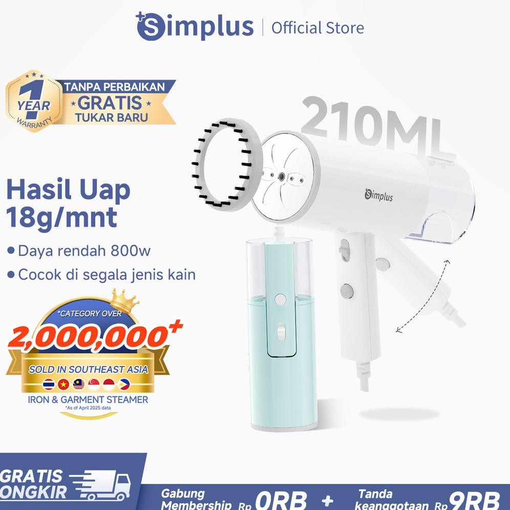 NEW Simplus Setrika Uap Low Watt 800w Lipat Ringan Steamer Foldable Handheld Portable [terbaik][terl