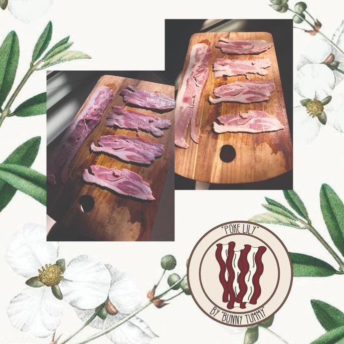 

JH8 01 Pork bacon streaky Daging Asap Babi Frozen 1kg 1000 gram smoked Ham