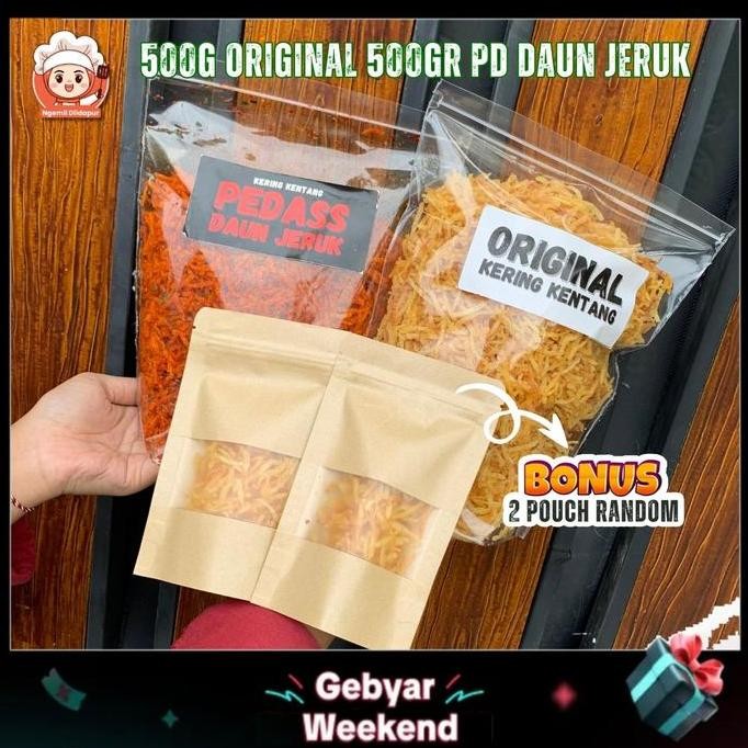 

JH8 diidapur Kering Kentang Mustofa Pedas Daun Jeruk Original Kemasan