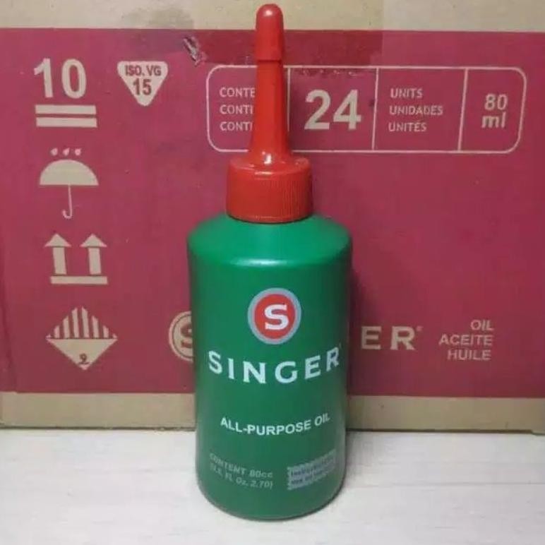 NEW PAKET 1 DUS (24 Botol) SINGER | Minyak Pelumas Mesin Jahit / All Purpose Oil 80 cc [terbaik][ter