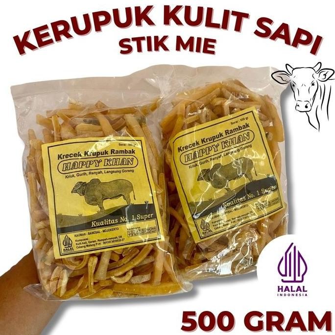 

Kerupuk Rambak Kulit Sapi Mentah 500g Krupuk Jangek Dorokdok- Stik Mie