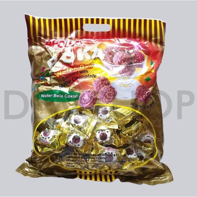 

APOLLO ROKA wafer ball coklat 480GR 80 pcs (bola cokelat) - ISI 70PCS