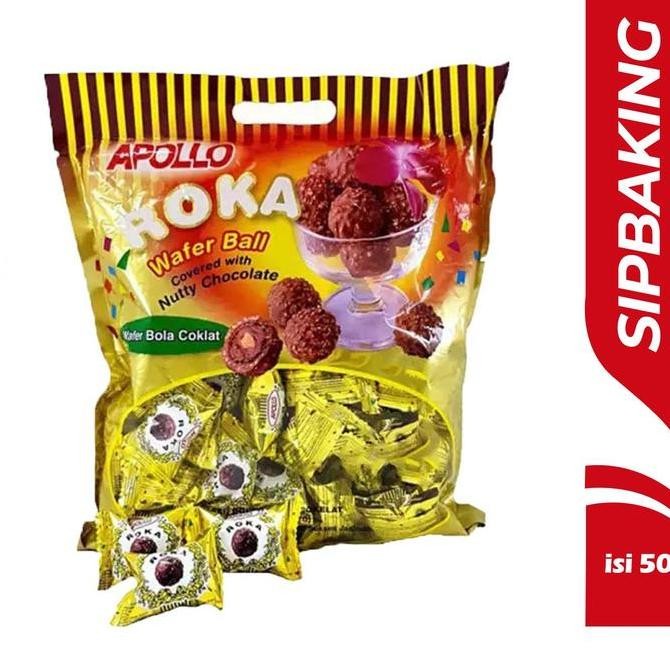 

Apollo Roka Wafer Ball isi 50 Nutty Chocolate Wafer Bola 300g
