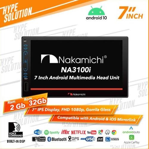 '' Nakamichi (2 Din) Android Na-3100I 7 Inch Ram 2Gb /Rom 32Gb Audio Mobi ''
