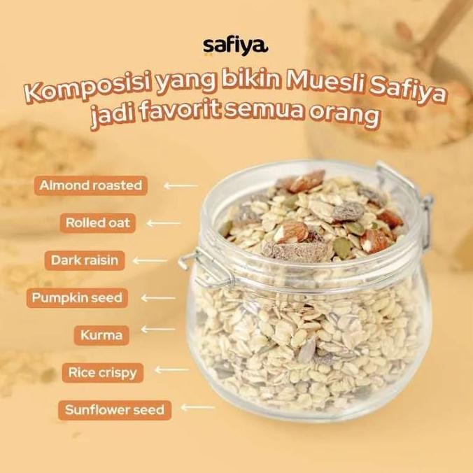 

[Paket Hemat Sehat] Muesli Original 500 gram Safiya + Trail Mix 250 gram + Granola 250 gram Timur Tengah Camilan Sereal Oatmeal Sarapan Sehat Makanan Ringan Dried Fruit