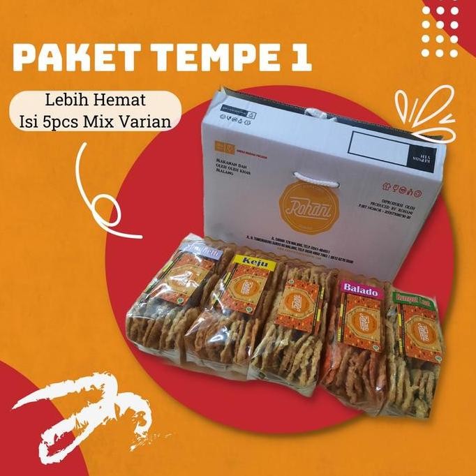 

Paket Keripik Tempe 1 Rohani Mix Varian - 5 Pcs - Snack, Food (BACA DESKRIPSI)