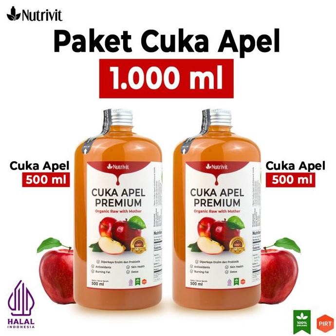 

JH8 Nutrivit - Cuka Apel Premium Organik 1000ml With Mother Free Sendok Cantik