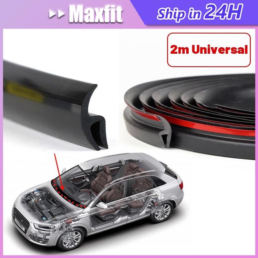 2M Seal Strip Karet Kaca Depan Mobil U Shape Pelindung Lis Karet Kaca Mobil Universal AST