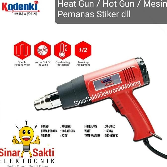 HEAT GUN HNL MESIN HOT AIR GUN ALAT PEMANAS STIKER BLOWER 1600 WATT ORIGINAL DAN TERPERCAYA