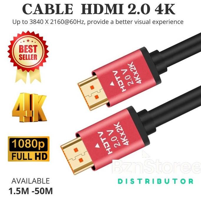 Ready oke] Kabel HDMI 4k versi 2.0 30 meter Hdmi 4k 30meter/Cable Hdmi 2.0 4K 30m accessories gold