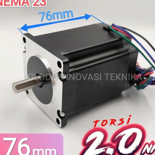 Motor Stepper 57 Steper Nema 23 Nema23 Cnc Router 2 Phase Bipolar 76Mm