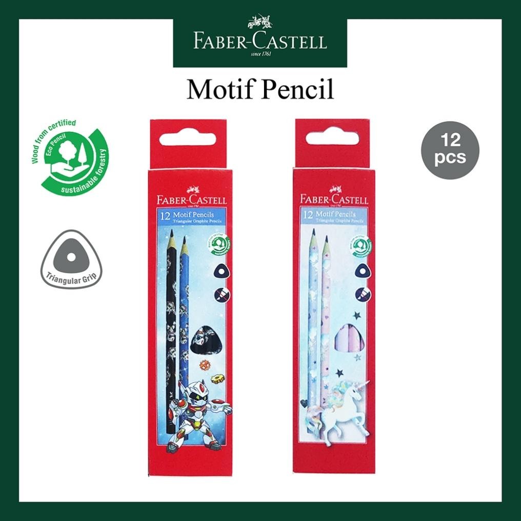

Pensil Motif 2B Faber Castell / Bentuk Segitiga Motif Robot dan Unicorn Per Box DiM