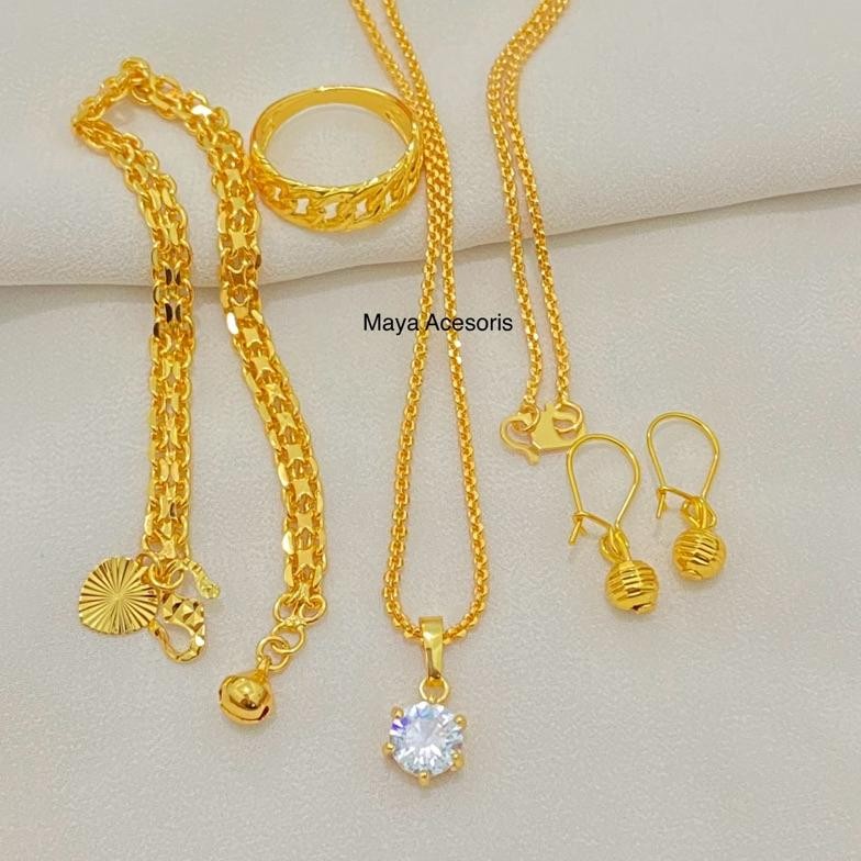 Set Perhiasan Nori Medan Warna Emas 24 k Lengkap Terbaru DiM