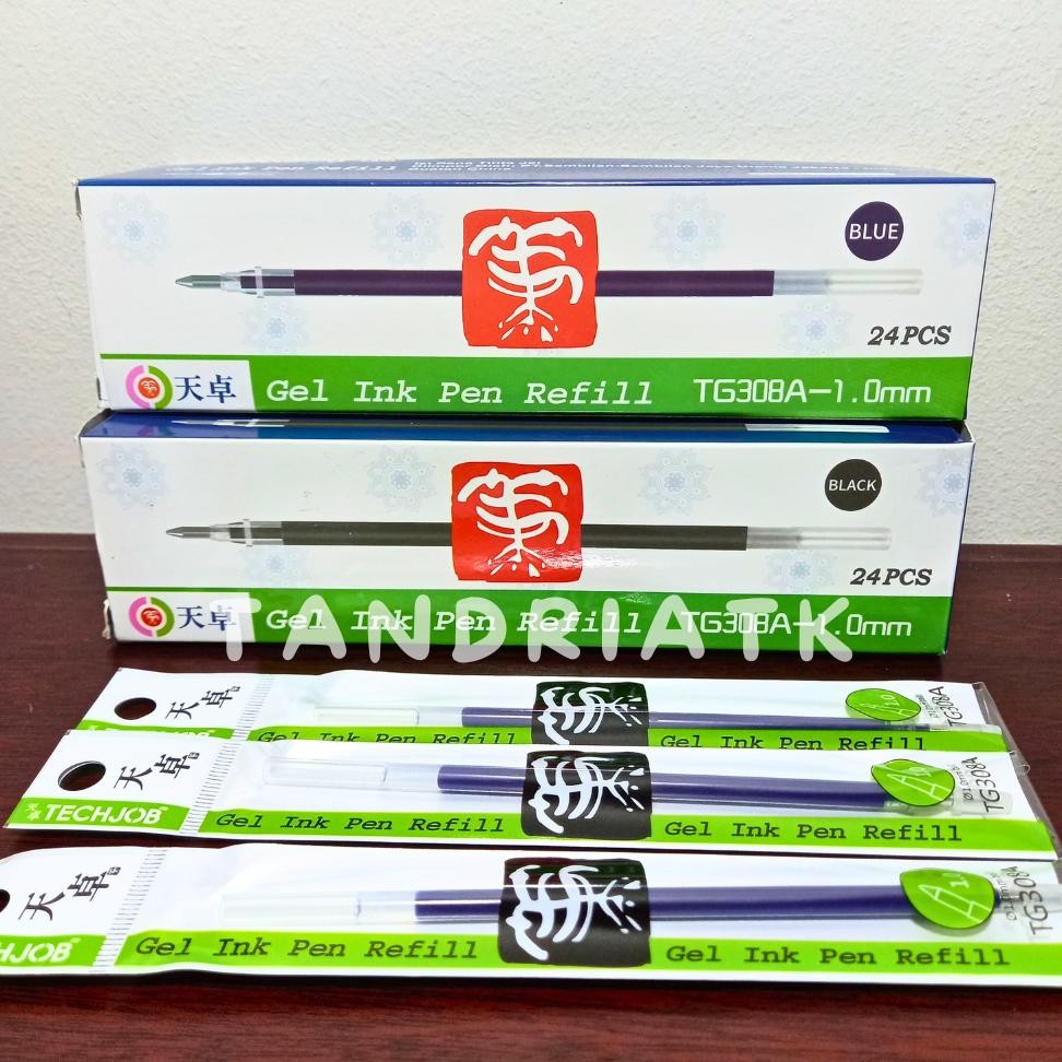 

[1 Pak Isi 24 Pcs] Refill Isi Ulang Pulpen Tizo TG 340 1.0 mm Refil Gel Pen Liner Tinta Hitam Biru DiM