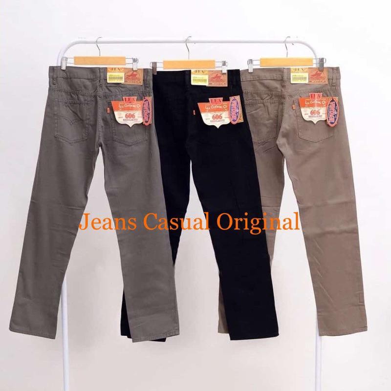 Celana Lea Kanvas/Celana Kanvas Lea Premium 100%/Size 28 Sampai 38 Warna Abu Termurah Best Quality 1