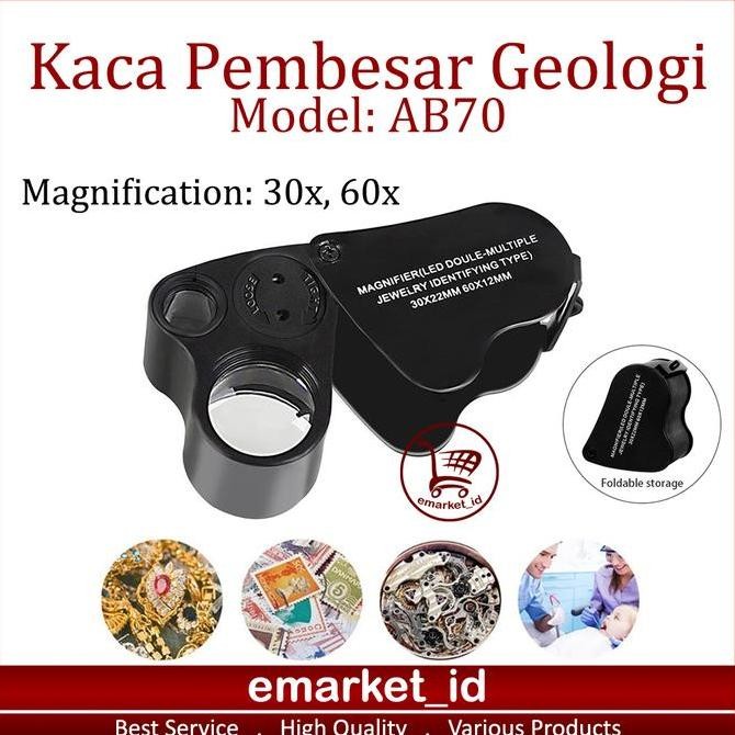 

Sale Kaca Pembesar Geologi Led 30X 60X Ab70 / Perhiasan Batuan / Lup Lensa