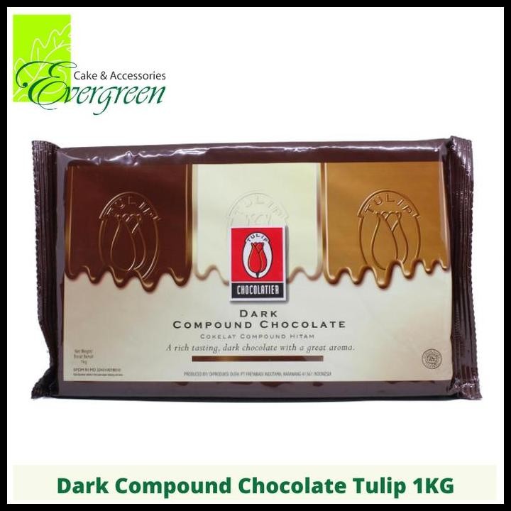 

Terlaris Dark Chocolate Compound 1Kg Coklat Dark Tulip Good Quality