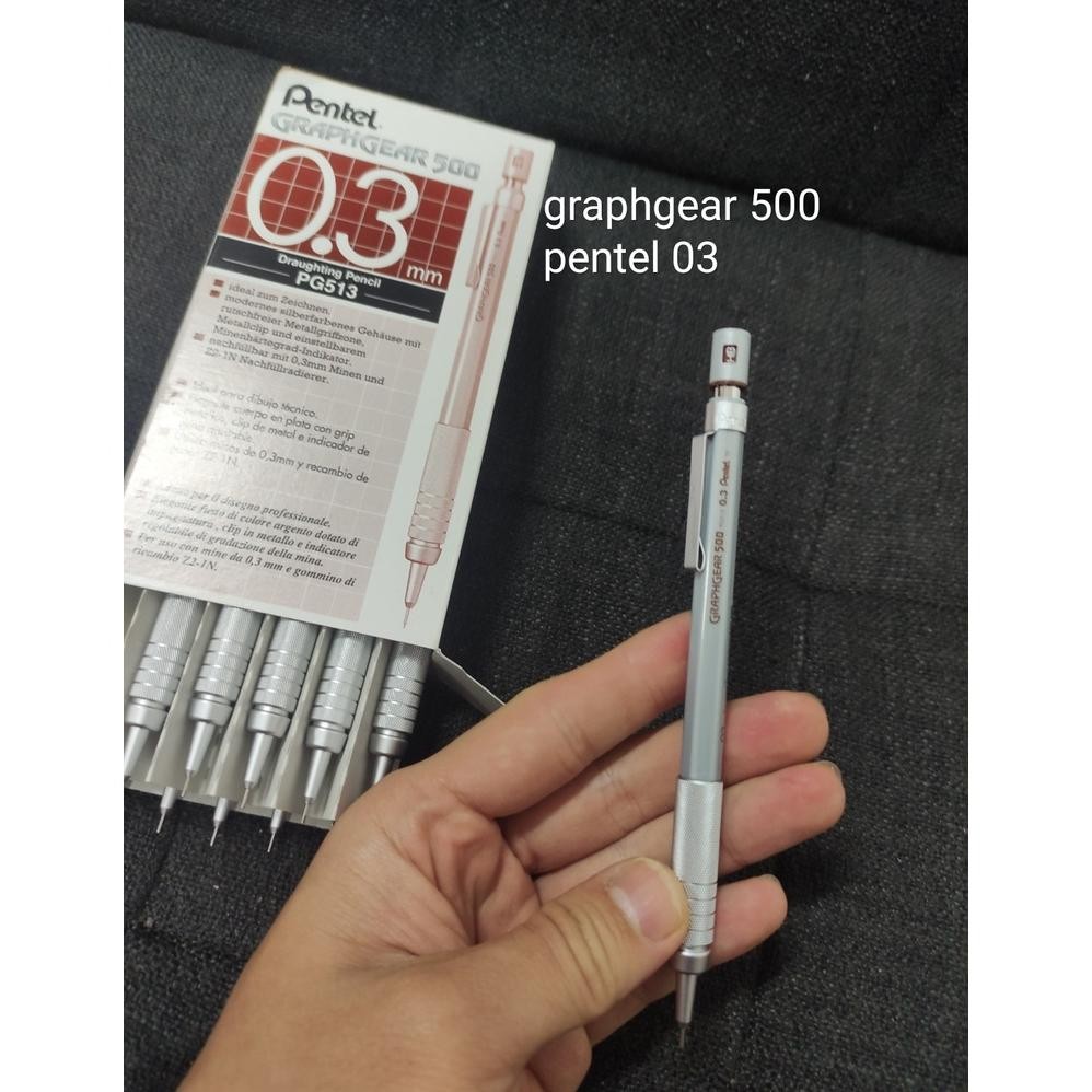 

pensil mekanik pentel graph gear 500 03 (513) atau 05 (515) satuan DiM