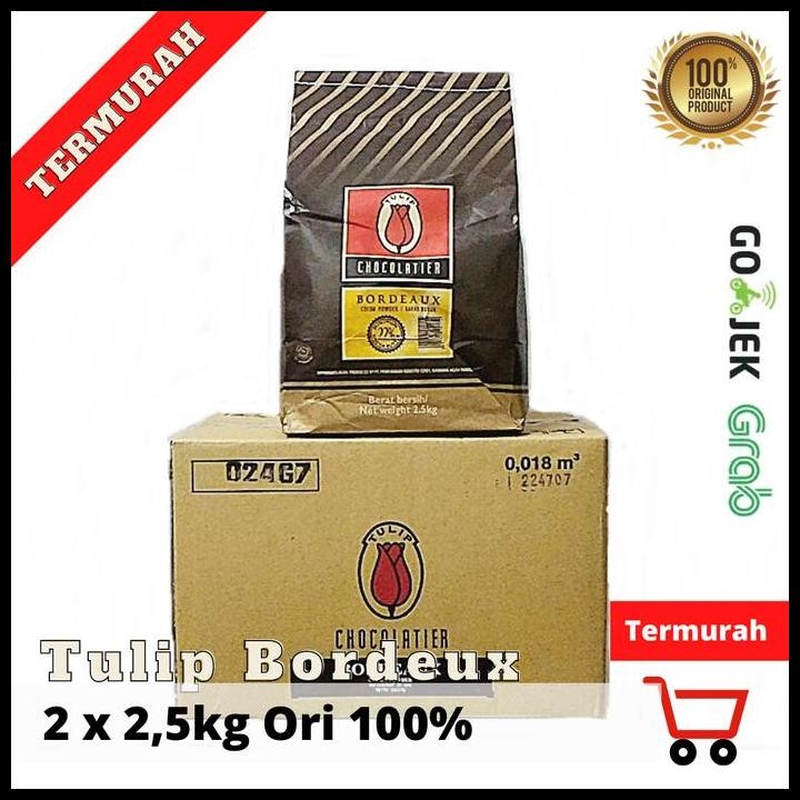 

Terlaris Cokelat Bubuk Tulip Bordeaux Pure Dark Coklat Tulip 500 G |1 Kg Good Quality