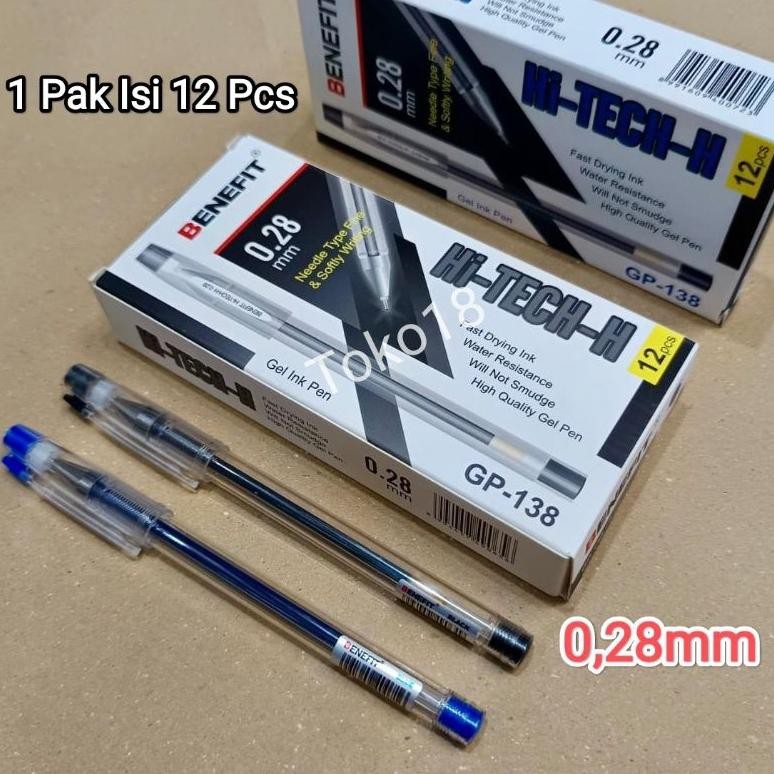 

1 Pak Pulpen Hitech 0,28mm Benefit(Isi 12 Pcs) / Pulpen Hii-Tech DiM