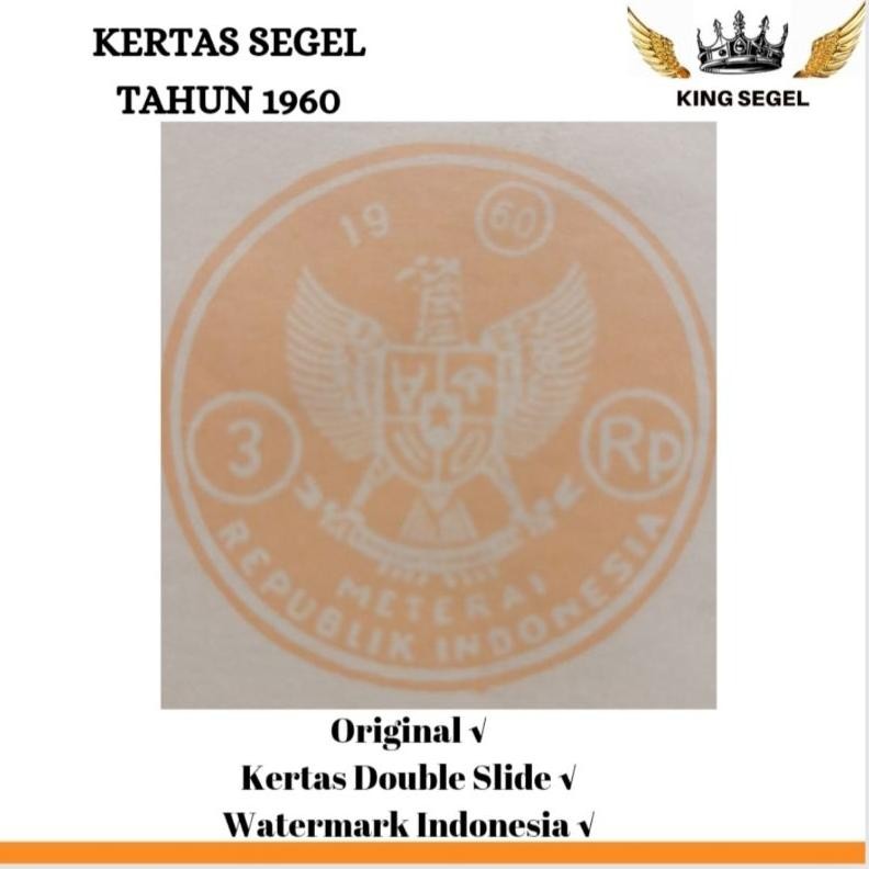 

Kertas Segel Tahun 1960 Double Asli (Beli 2 Gratis 1) DiM
