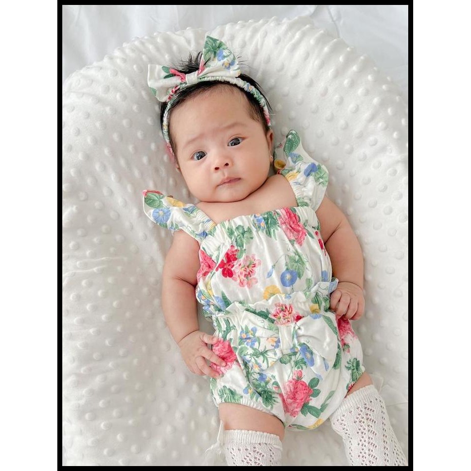 Terlaris Setelan Zee By Maybee Oneset Dress Bayi Newborn 3 In 1 Include Headband 0-15 Bulan Good Qua