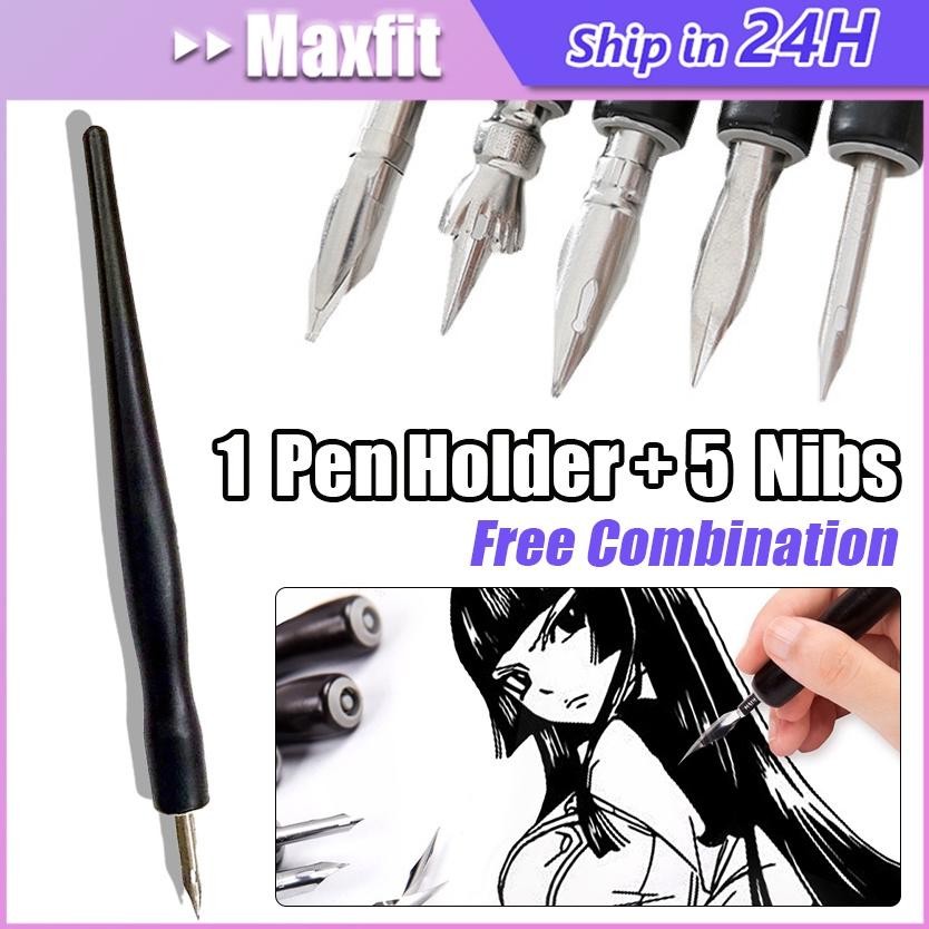 

Pena Kalam Kaligrafi 1 Set Fountain Pen Kaligrafi Calligraphy Pen Manga Comic Pen Drawing Tools 1 Pen Holder + 5Nibs DiM