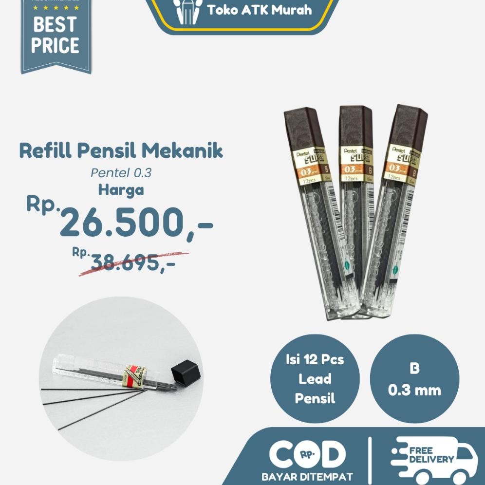 

Isi Pensil Mekanik 0.3mm B Pentel Refill DiM
