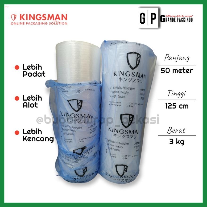 

Bubble Wrap Roll PREMIUM MURAH Ukuran 3kg 125cm X 50m TEBAL Bubble Wrap Kingsman 3kg DiM