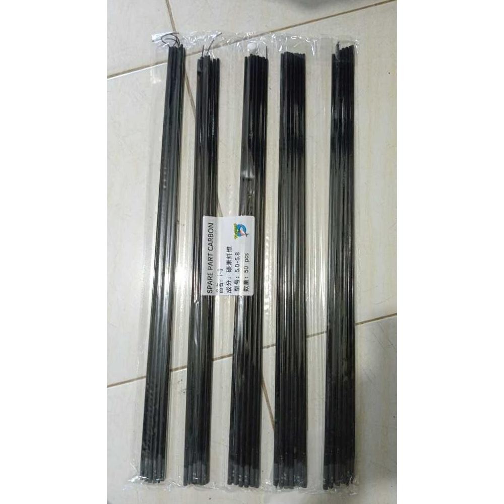 UJUNG TEGEK BAHAN CARBON 3 RUAS PANJANG NEPTUNA UKURAN 5.0-5.8 DAN 6.0-6.8 SETIAP RUAS KURANG LEBIH 