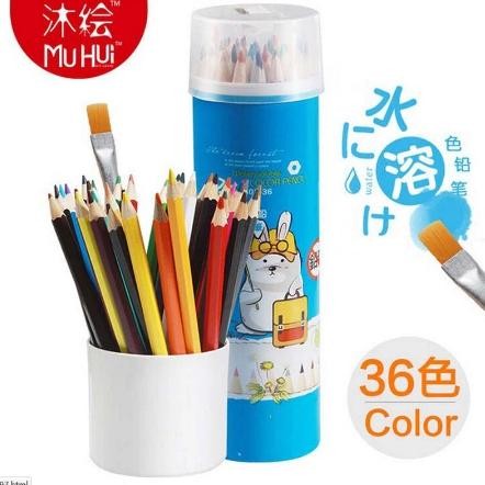 

Pensil warna cat air 36 pcs dengan serutan MuHui Watercolor Pencil High Quality 36 Colors Prismacolor Colored Pencils Lapis De Cor Professional Art Supplies with Sharpener DiM