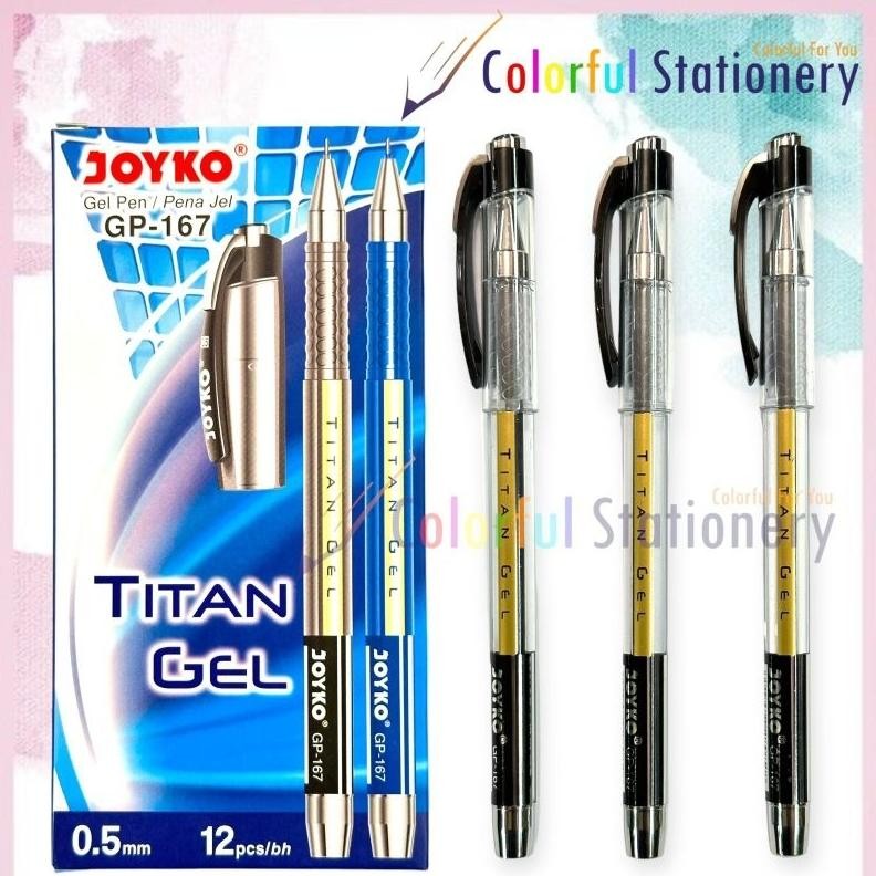 

Pulpen / Ballpoint / Pen Gell Joyko Titan Gel GP-167 (12 Pcs) DiM