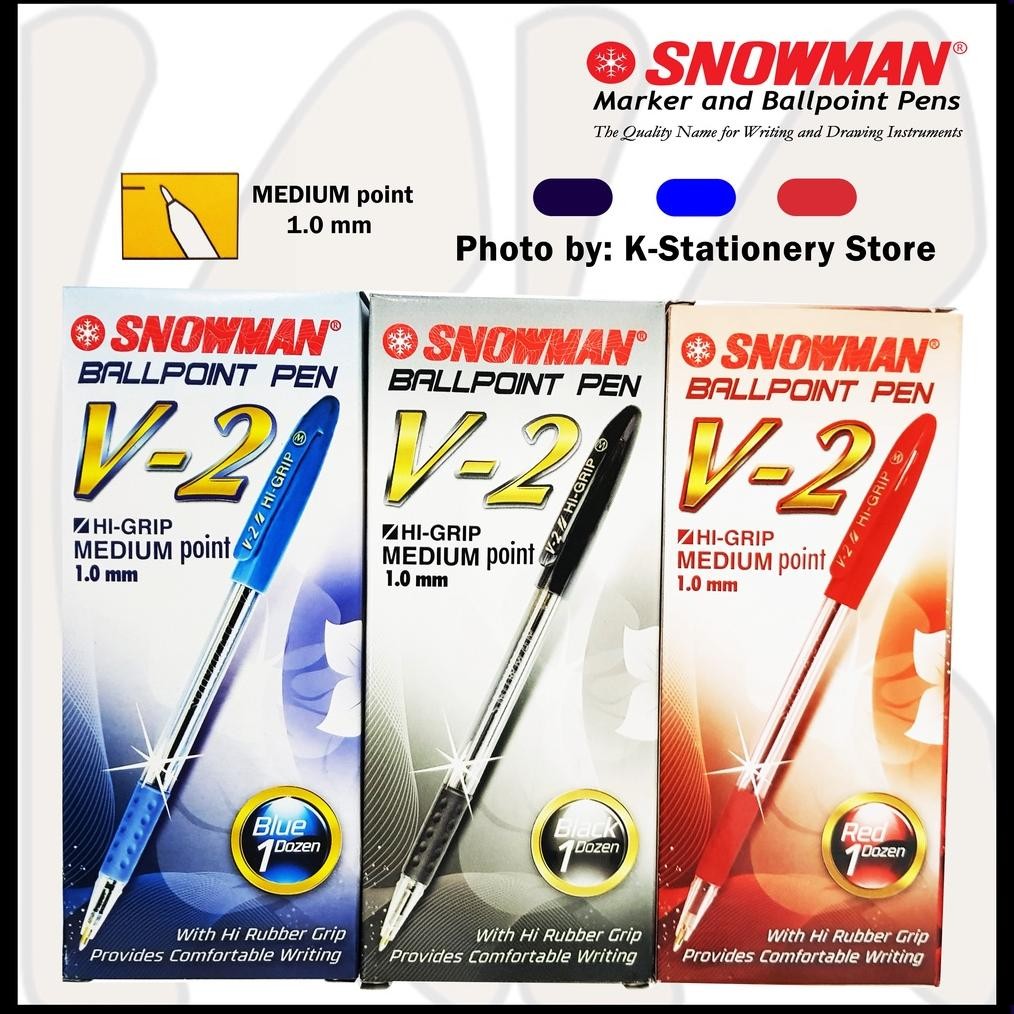 

[Lusin] Bolpen Snowman Ballpoint Pen V-2 MEDIUM Semi Gel HI-GRIP [Lusin] DiM
