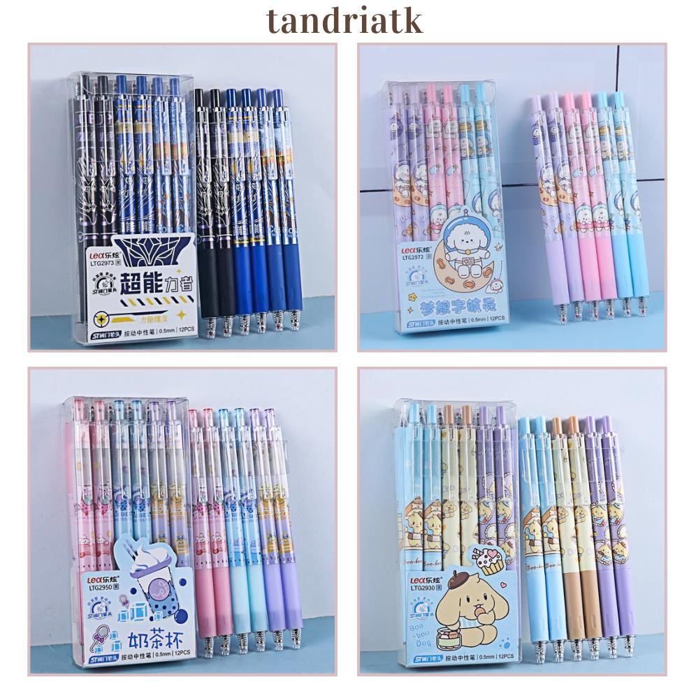 

[1 Lusin/ 12 Pcs] Bolpen Pulpen Pena Cetek Click 0.5 mm Motif Hero Puppy Boba Milk LTG 2973 2930 2972 2950 Labubu DiM