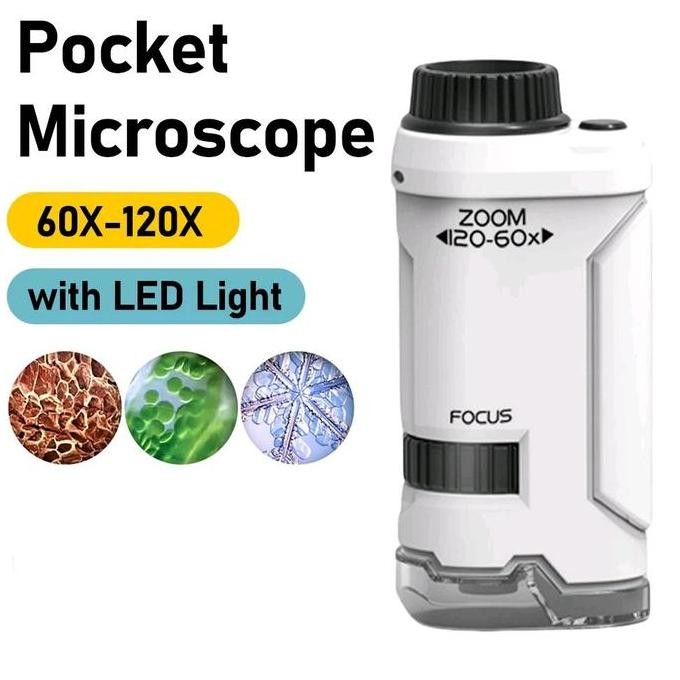 

Sale Mikroskop Portable Mini Handheld Microscope 60-120X With Led