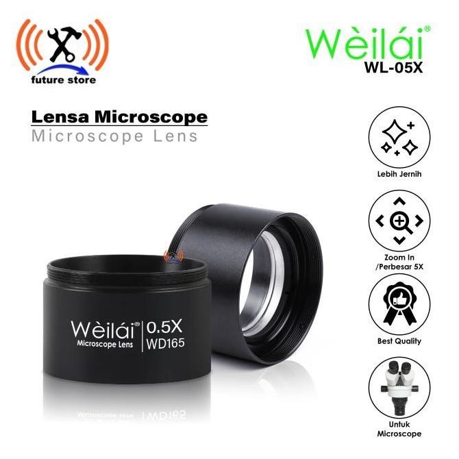 

Sale Weilai Wl-05X Lensa Peninggi Microscope Mikroscope Auxiliary 0.5X Ori