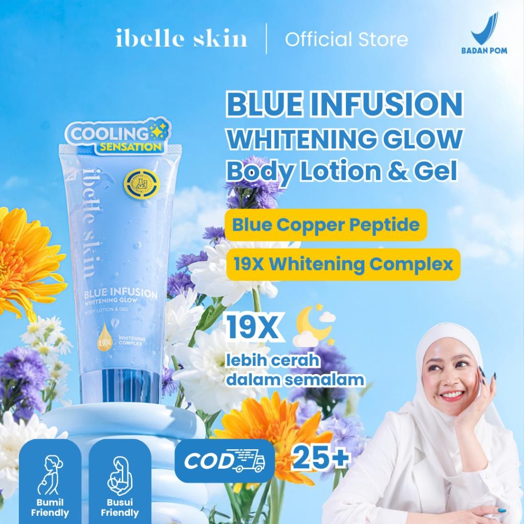 Infus Duo Premium Body Lotion & Gel Whitening - Blue Infusion Whitening Glow Duo | Handbody Pemutih 