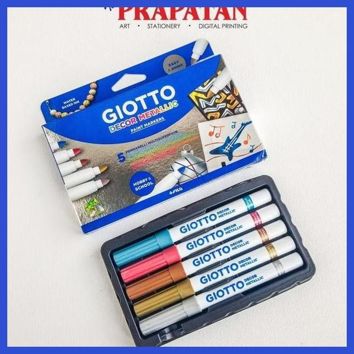 

( SEKOLAH / LUKIS ) DISCOUNT GIOTTO DECOR METAL 5 WARNA / MULTISURFACES ART MARKER (SENI / MENGGAMBAR / ART / KERAJINAN ) GOOD QUALITY