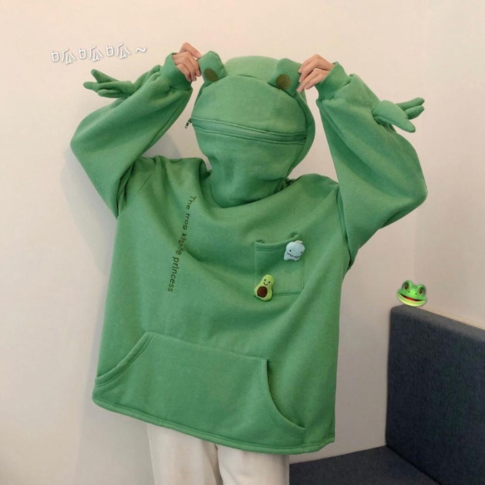 Sweater Hoodie Kodok Resleting, Frog Zipper E Pm1037