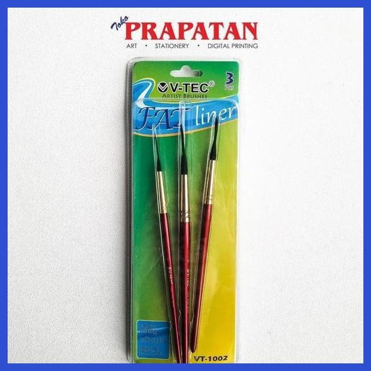 

( SEKOLAH / LUKIS ) SALE V-TEC VT-1002 FAT LINER BRUSH SET 3 PCS (SENI / MENGGAMBAR / ART / KERAJINAN ) GOOD QUALITY