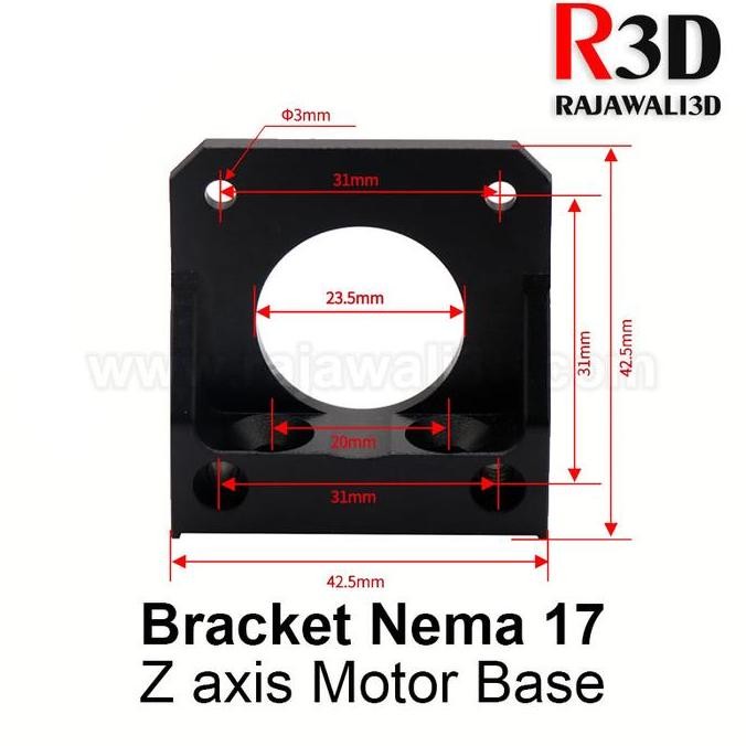 Up Bracket Mount Aluminium Alloy Z Axis Holder Motor Base For Nema 17 Terlaris
