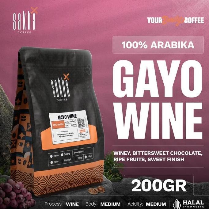 

Kopi Arabika Gayo Wine Coffee Roast Bean Espresso Roasted Beans Biji Bubuk 200 Gram Manual Brew Specialty Coffe Sweet