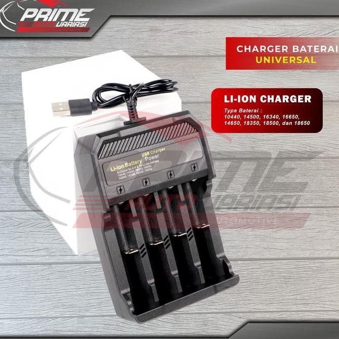 Charger Baterai Casan Batre Universal 18650 18350 26650 16340 14500