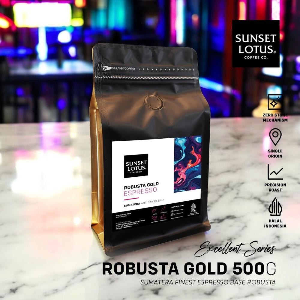 

Sunset Lotus Robusta Gold Espresso 500G Terbaru Best Quality 100% Original