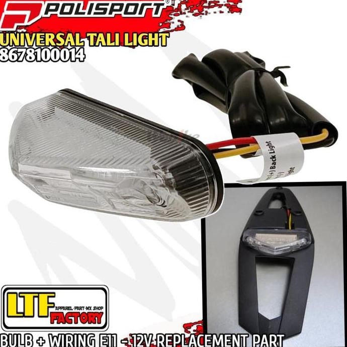 @@@@] POLISPORT LED TAILLIGHT - E11 12 V - LAMPU REM BELAKANG UNIVERSAL - KLX - D-TRACKER 125 140 15
