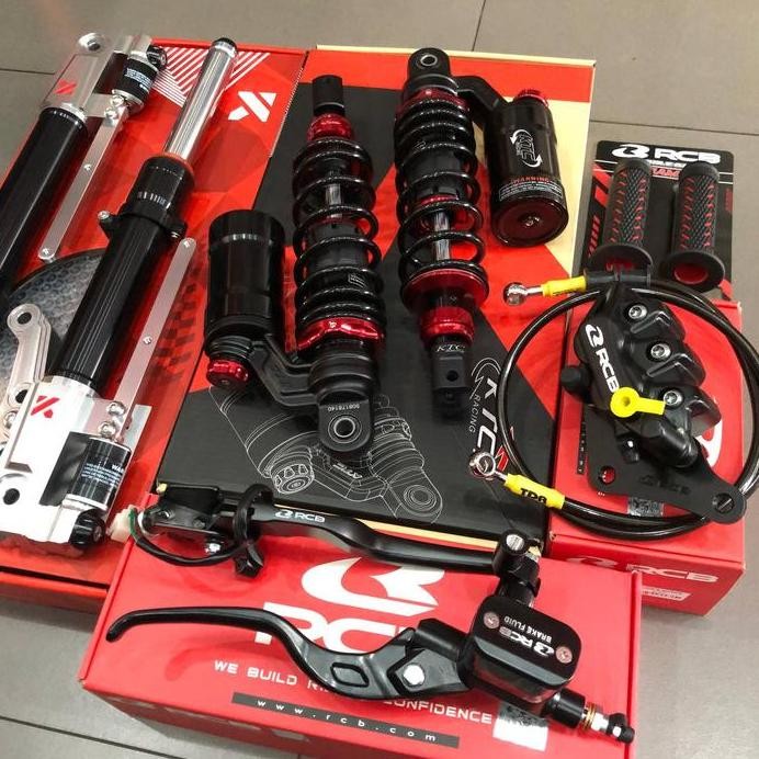 Paketan Master rem RCB E3 14mm Set kanan kiri + Kaliper S 2 piston + Selang rem tdr carbon + handgri