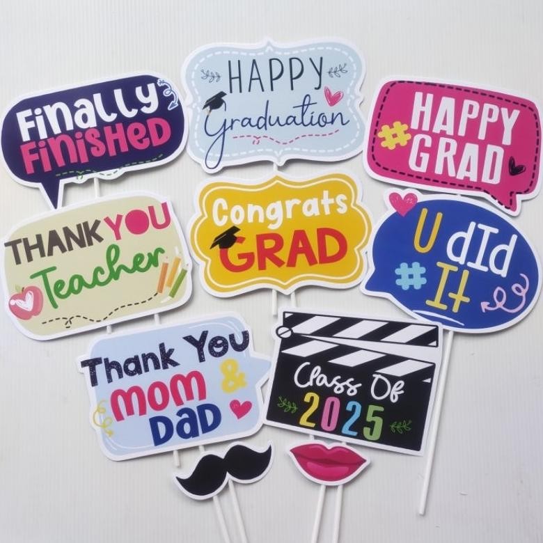 READY STOCK ONLY TEMA GRADUATION SANTRI ANAK MUSLIM HARI GURU SEKOLAH - AKSESS FOTO PROPS PHOTOBOOTH